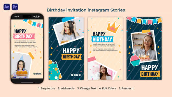 Birthday Invitation Instagram Story - VideoHive 54754529