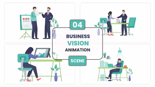 Teamwork Persons Illustration Animation Scene - VideoHive 52876714