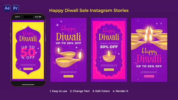 Happy Diwali Sale Instagram Stories - VideoHive 54487238