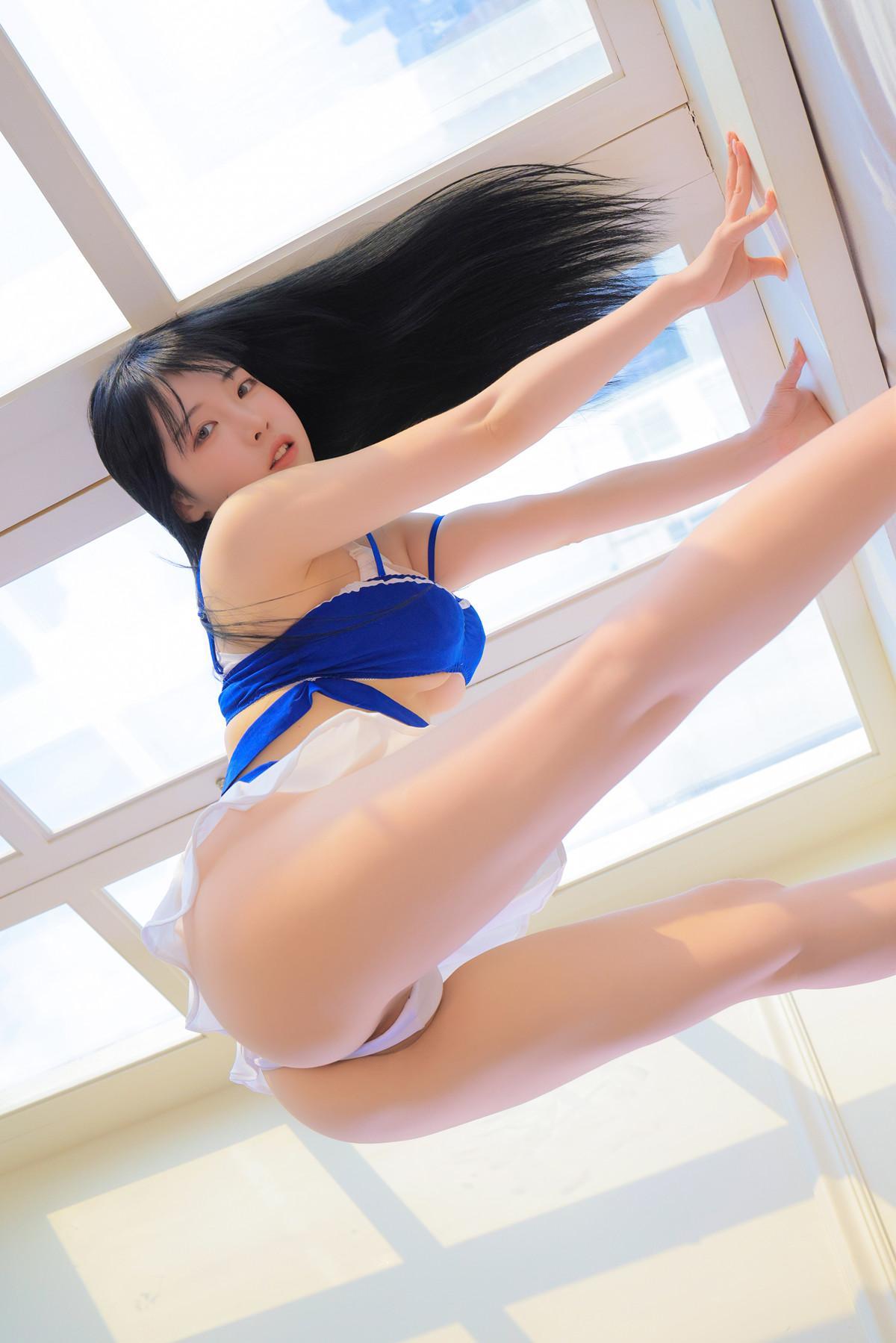 Rinaモモリナ, Patreon ‘Blue and White Swimsuit’ Set.02(20)