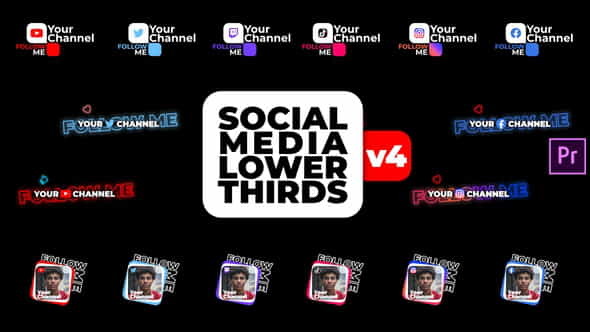 Social Media Lower Thirds v4 - VideoHive 34547809