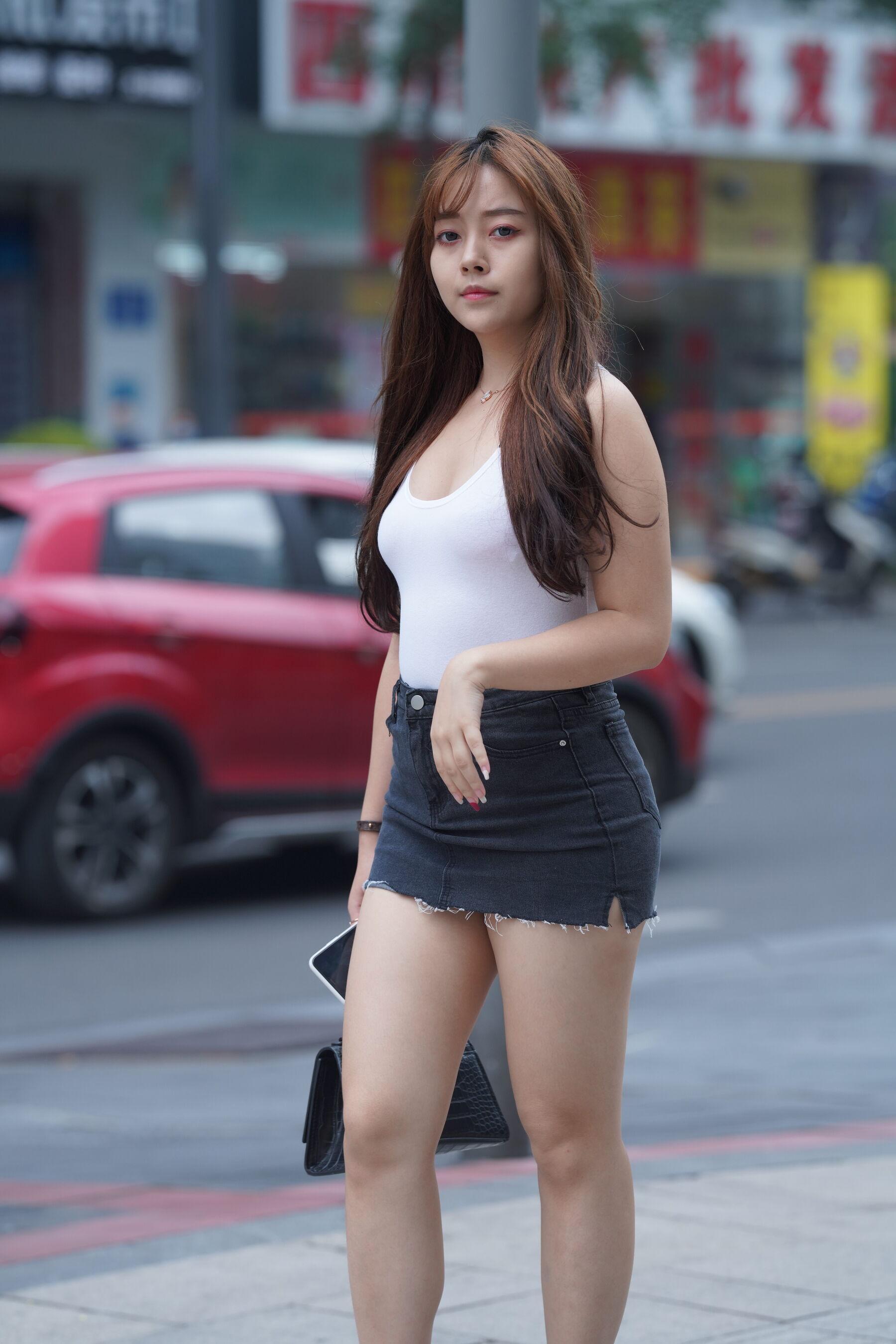 街拍 透明高跟热裤美女(364)