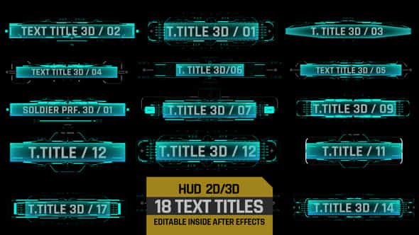 HUD 3D Text - VideoHive 39236407