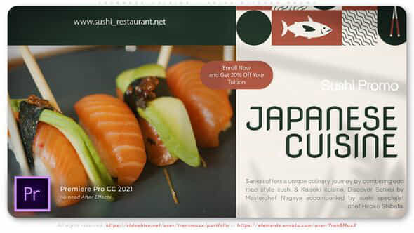 Japanese Cuisine Asian Kitchen Promo - VideoHive 50195951