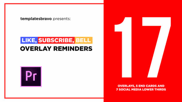 Like Subscribe And Bell Animated Video Overlay - VideoHive 23714950