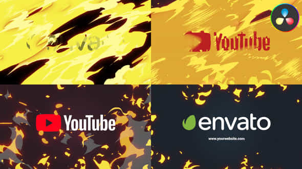 Cartoon Fire Logo Opener For Davinci Resolve - VideoHive 51990595