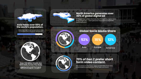 World Maps Infographic - VideoHive 59015172
