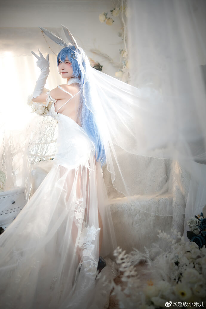 Cosplay：碧蓝航线 新泽西花园cos「誓约婚纱」@超级小禾儿