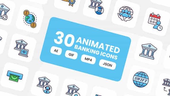 Animated Banking Icons - VideoHive 42945393