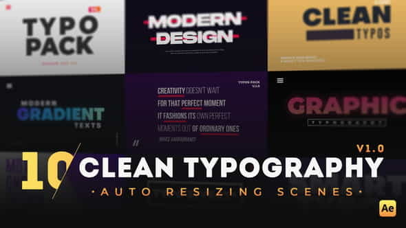 10 Clean Typography Scenes - VideoHive 31629235