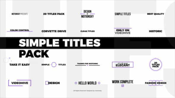 Simple Titles Pack | DaVinci - VideoHive 31845499