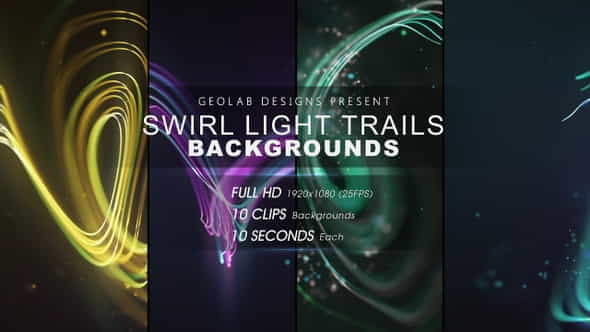 Swirl Light Trails BackgroundslColorful Trails - VideoHive 27511667