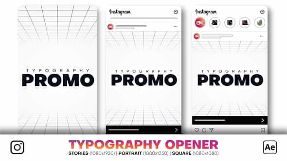 Instagram Typography Opener - VideoHive 34458644