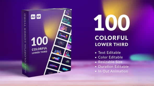 100 Colorful Lower Thirds | - VideoHive 35584463