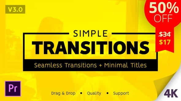 Simple Titles Simple Transitions Pack - VideoHive 23015252