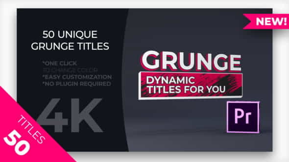 50 Grunge Titles MOGRT - VideoHive 23198190