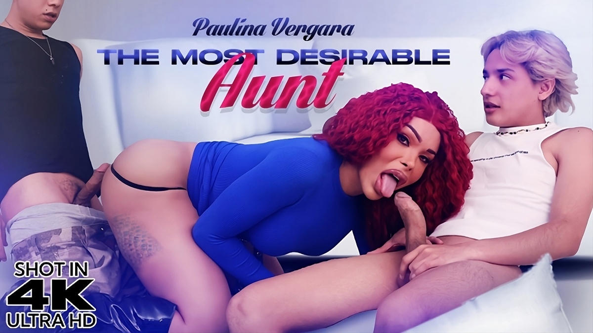 [Transqueens.com] Paulina Vergara - The Most Desirable Aunt (01-12-2023) [Male On Shemale, Threesome, Blowjob, Redhead, Tattoo, Medium Fake Tits, Condom, Hardcore, Boots, Facial, Cum On Face, 1080p, SiteRip]