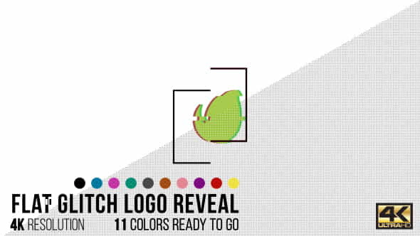 Flat Glitch Logo Reveal - VideoHive 15573758