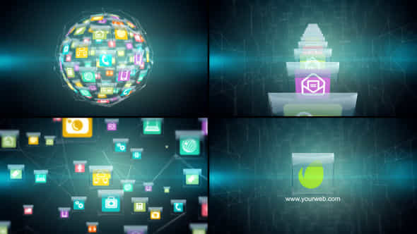 Hitech Glassy Icons - VideoHive 8348026