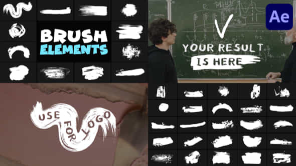 Hand Made Brush Elements After Effects - VideoHive 50804427