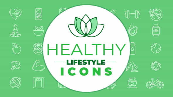 Healthy Lifestyle Icons - VideoHive 28449611