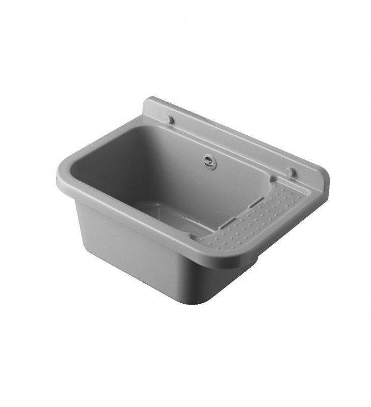 Image of Lavatoio-Pilozzo da Parete, Resina PP, 50 x 34 cm, Grigio art. 2051G