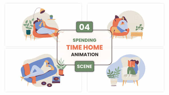 Spending Time Home Animation Scene - VideoHive 53222930