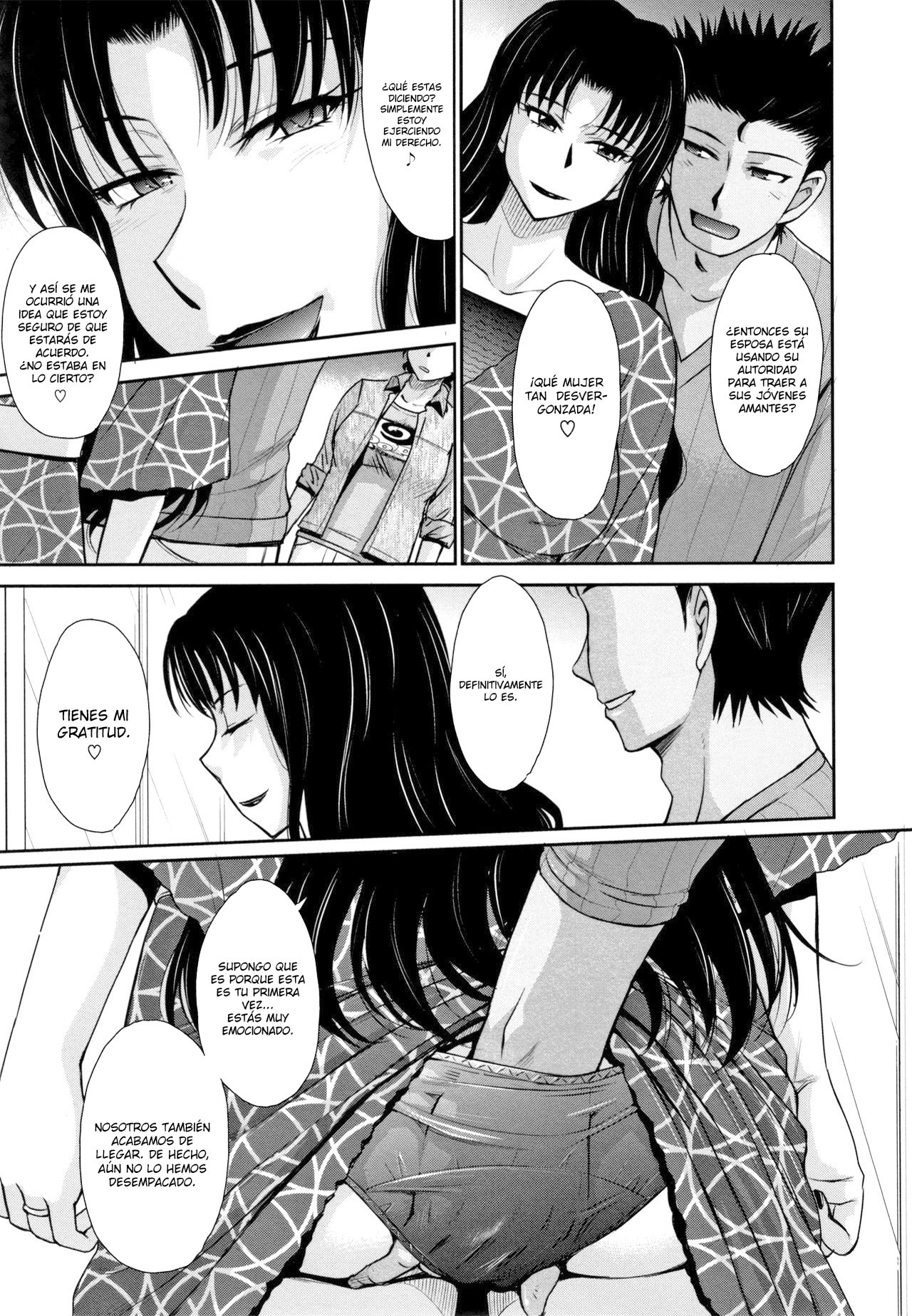 [Tsukino Jyogi] Hitozuma, Mitsu to Niku [Spanish] [Lozlauro]