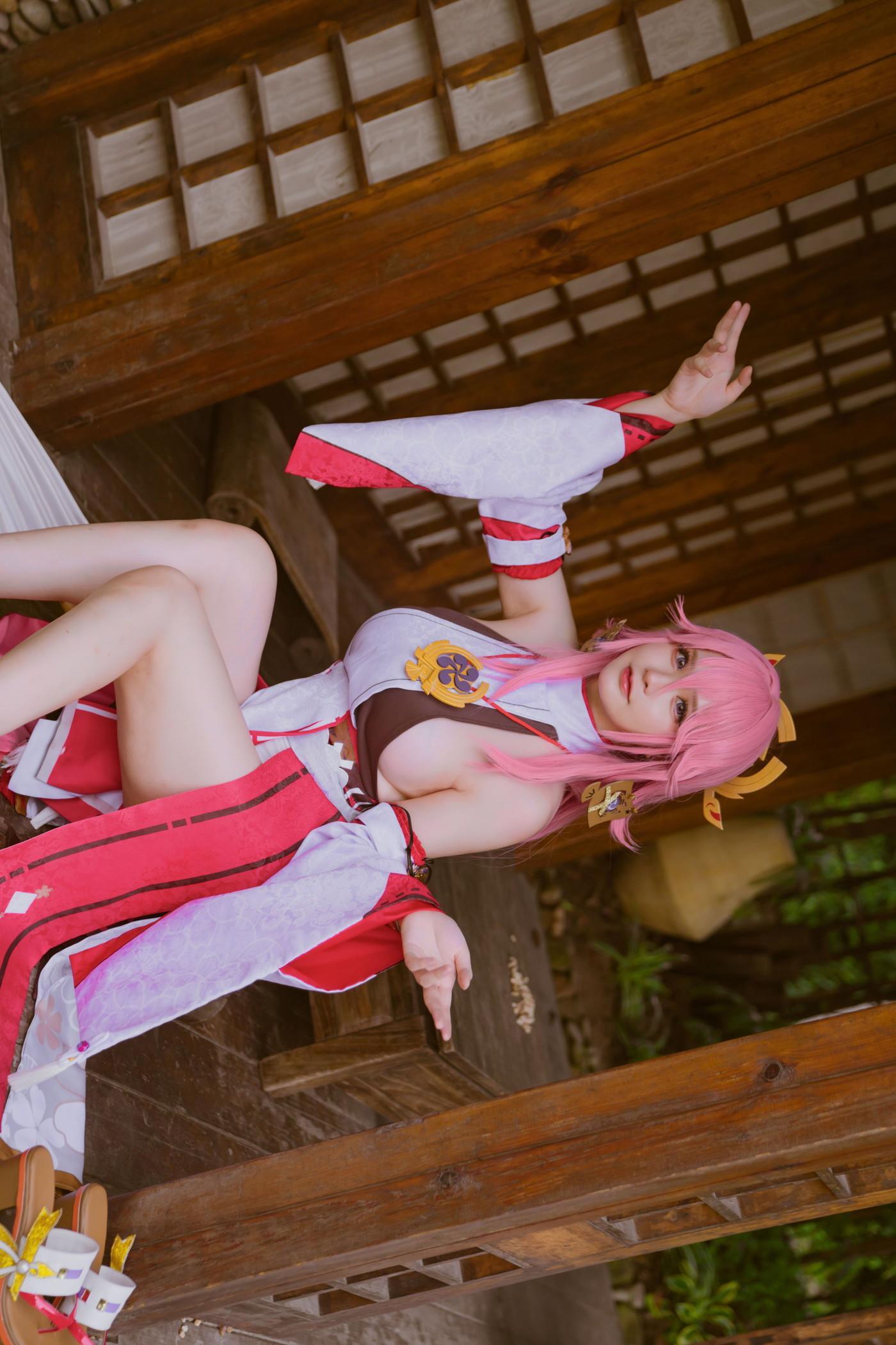 Cosplay 前羽_rr 原神 八重神子(43)