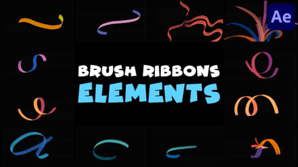 Brush Ribbons Elements - VideoHive 47833992