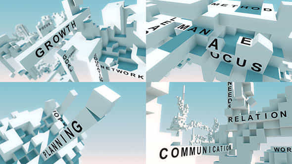 Words Animated With Cubes Animated Text Kinetic Typography - VideoHive 18629256