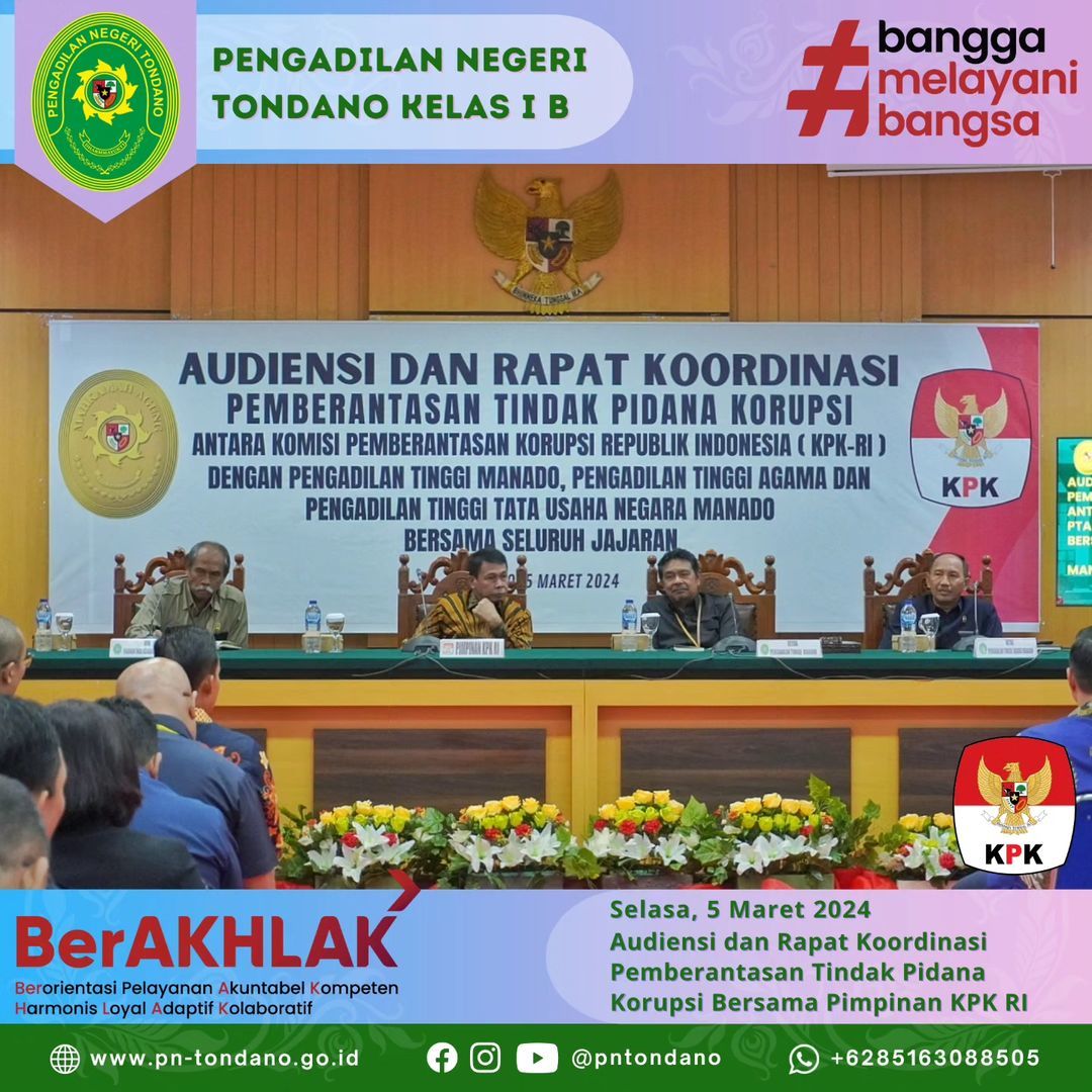 Audiensi dan Rapat Koordinasi Pemberantasan Tindak Pidana Korupsi dengan KPK