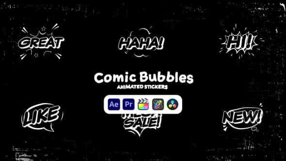 Comic Bubbles Animated Stickers - VideoHive 50571560