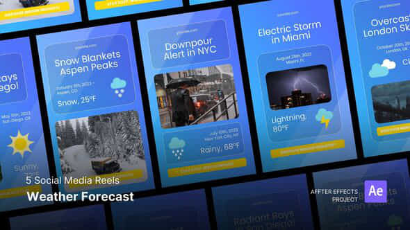 Social Media Reels Weather Forecast After Effects Template - VideoHive 50082947