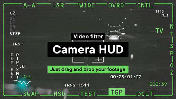 Aerial Camera Drone Target Hud Video Effect Template - VideoHive 55465315