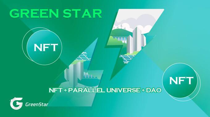 Green Star Shapes Digital Interactive Parallel Universe Ecosystem