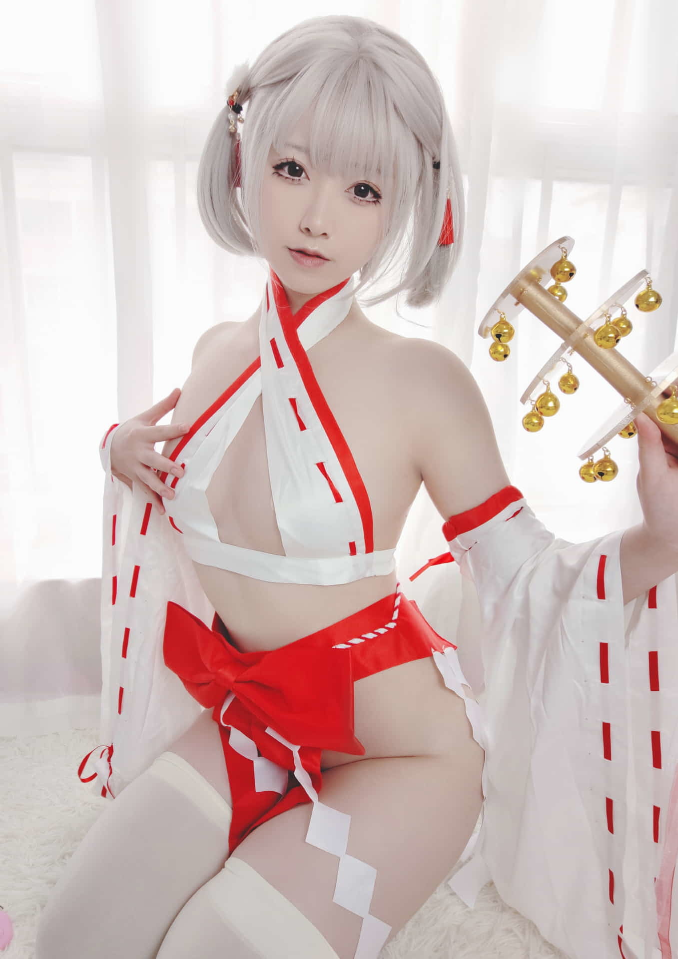 Асагириай (爱ちゃん) - селфи в костюме Мико №20