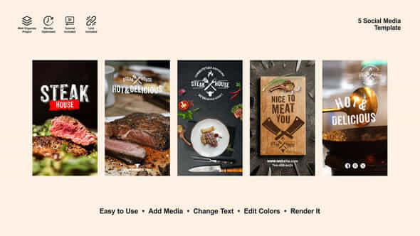 Steak Instagram Stoires - VideoHive 52647765