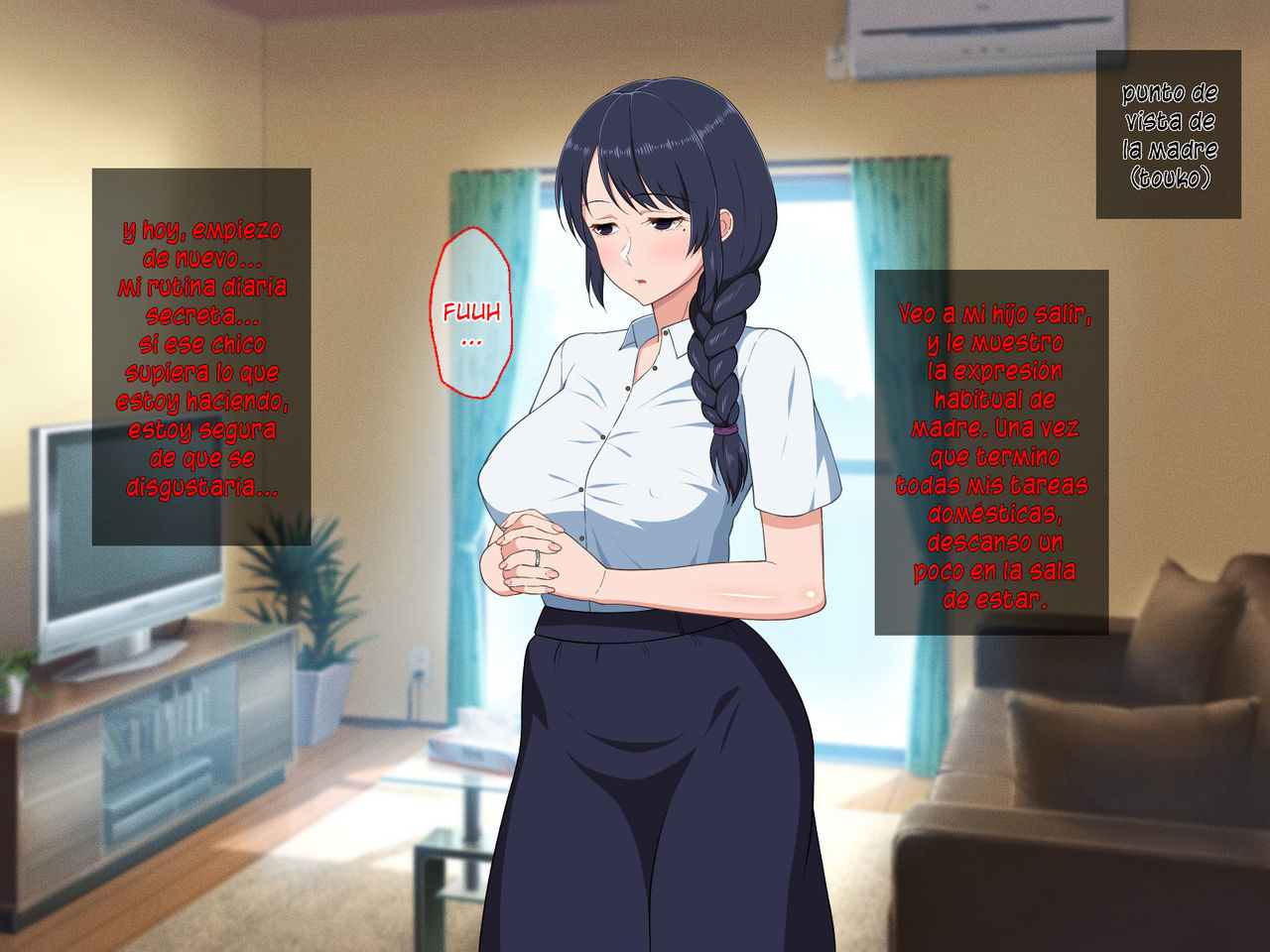 [Haruharutei] Sabishigari Bijin Haha wa Musuko to no Aiyoku Sex ni Oboreru [Spanish]