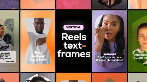 Vertical Reels Text Frames - VideoHive 59027640