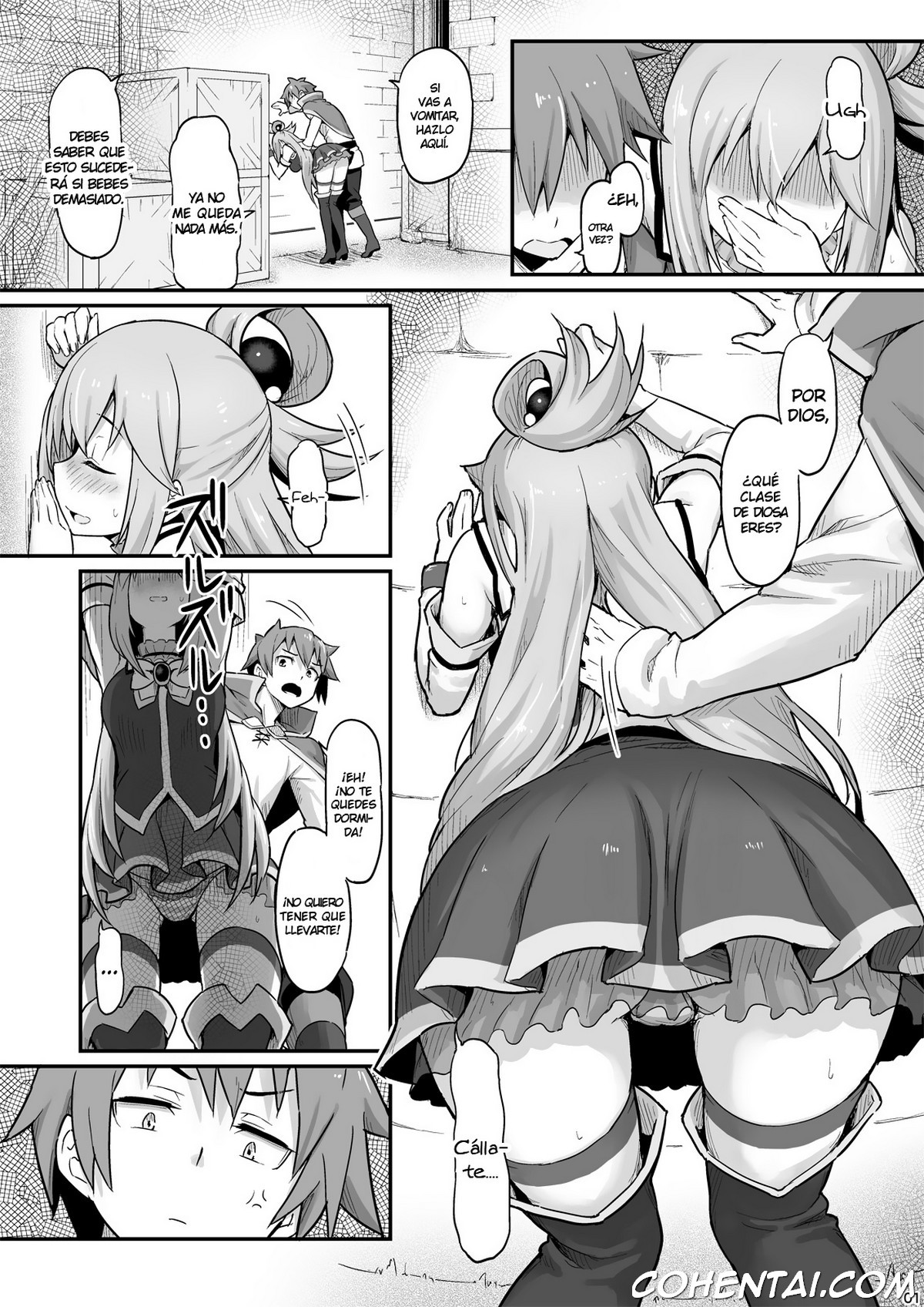 Damegami-sama wa Nomisugi ni Gochuui o! (Kono Subarashii Sekai ni Syukufuku o!) xxx comics manga porno doujin hentai español sexo 