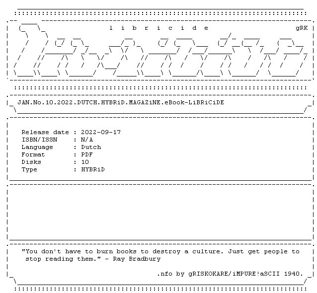 JAN.No.10.2022.DUTCH.HYBRiD.MAGAZiNE.eBook LiBRiCiDE