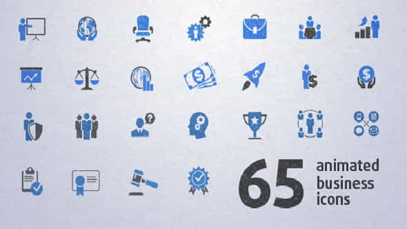 65 Animated Business Icons - VideoHive 5328927