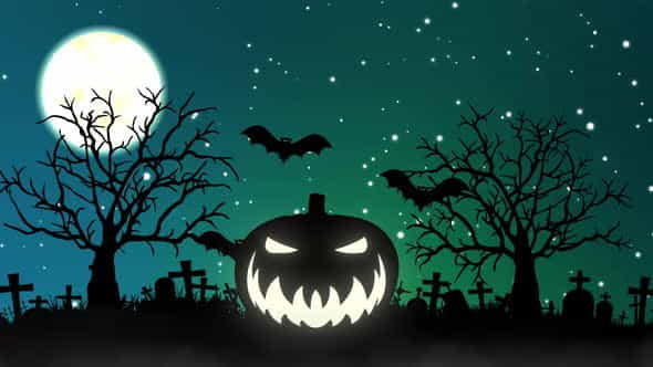 Halloween Night Background. Pumpkin and - VideoHive 34145609