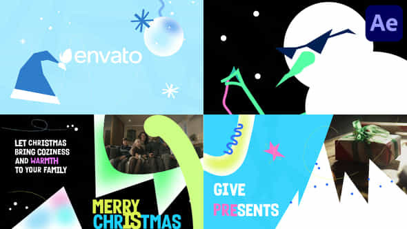Stylish Christmas Greenings Slideshow For After Effects - VideoHive 42047354