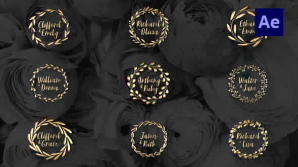 Gold Wedding Wreath |After Effects - VideoHive 35981394