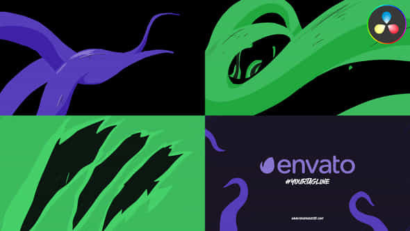 Anime Tentacles Logo Opener For Davinci Resolve - VideoHive 50743644