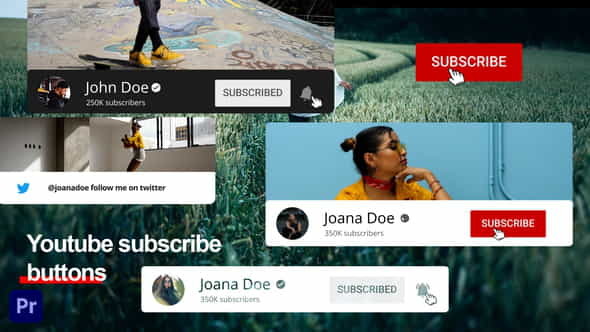 Youtube Subscribe Buttons | For - VideoHive 34760928