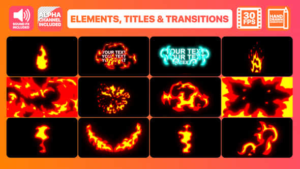 Fire Elements Titles - VideoHive 22768091