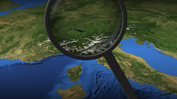 Magnifying Glass Finds Genoa City On The Map - VideoHive 32356443